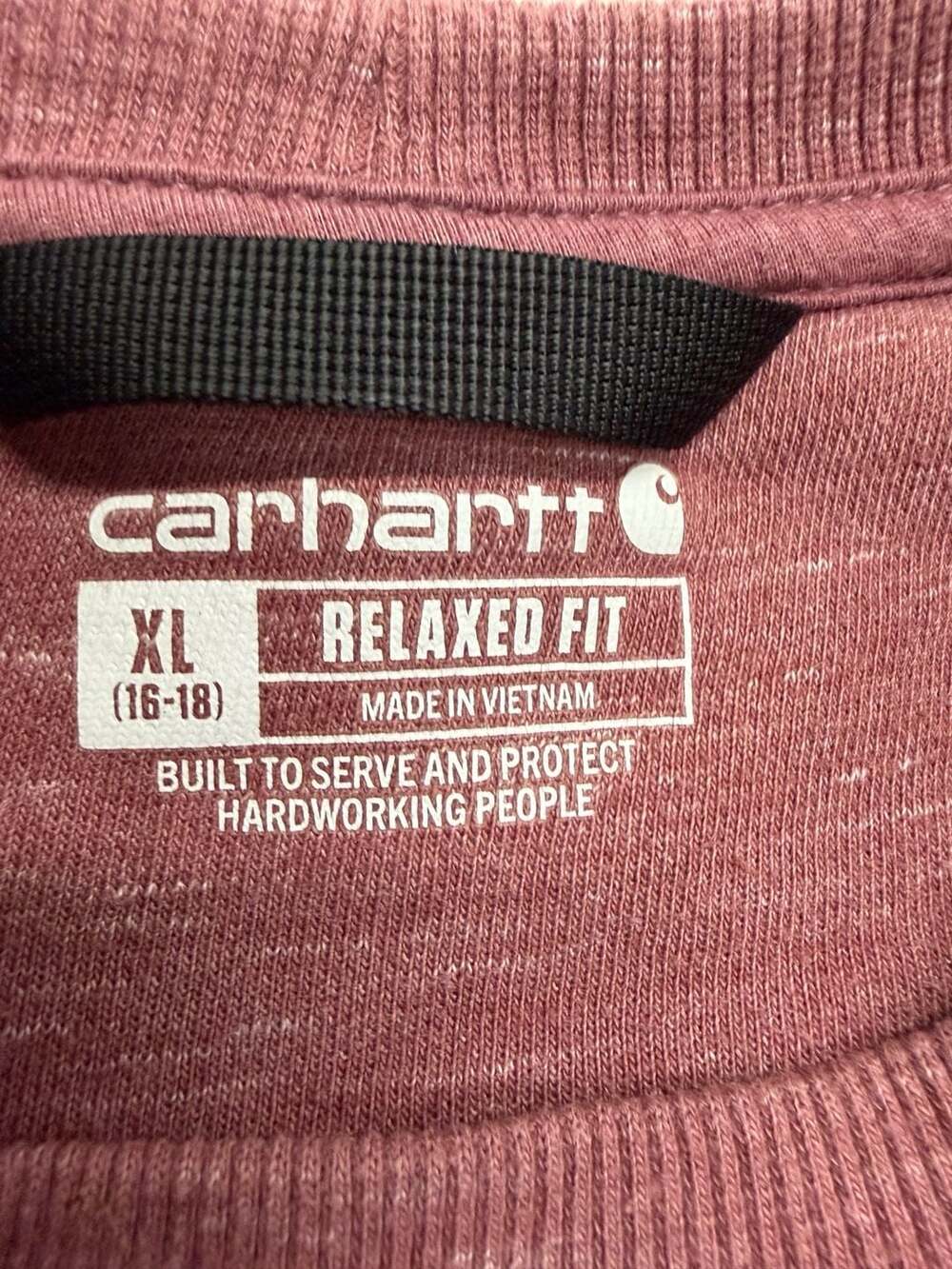 Carhartt Women's Relaxed Fit Midweight Crewneck Block Logo Sleeve Graphic Sweats - Picture 5 of 7